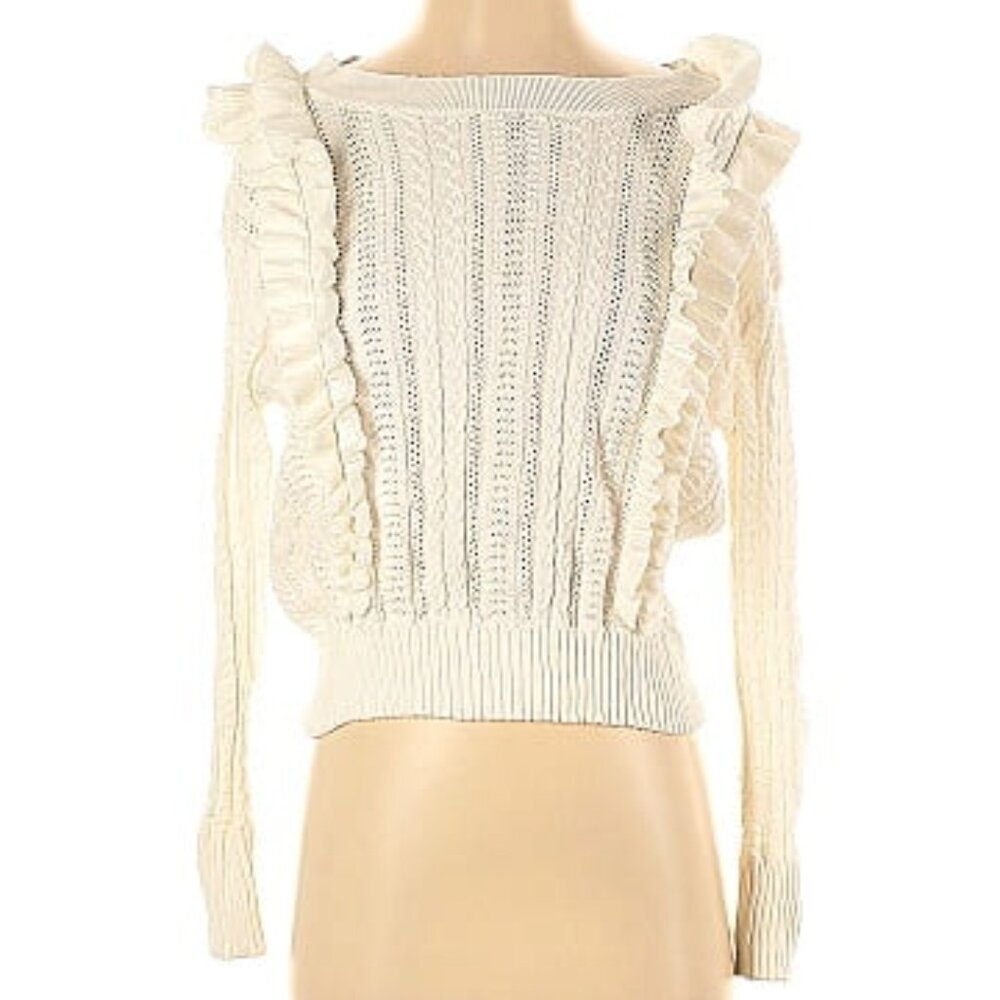 Execellent conditon ruffle sweater Size S Dee Elly
